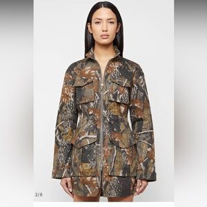 Maniere De Voir nature camo print military jacket dress UK size 6